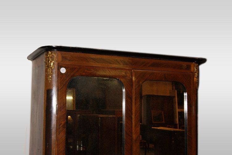 Antica vetrina con specchi francese del 1800 stile Reggenza e bronzi