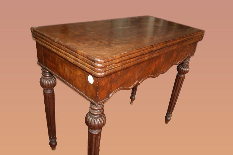 Antico tavolino da gioco consolle in mogano del 1800 francese