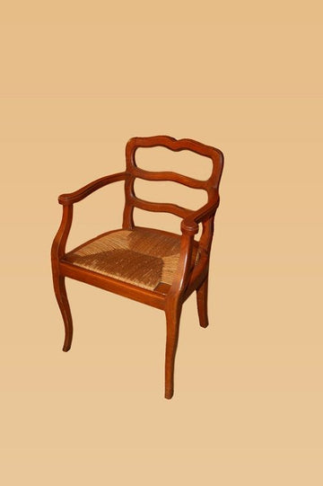 Group of 4 French armchairs from the late 19th century in cherry wood