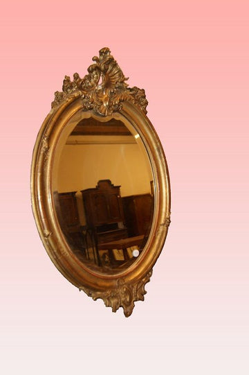 Joli miroir ovale avec cymatium