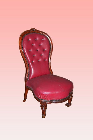 Antique English armchair from the 1800s in low mahogany