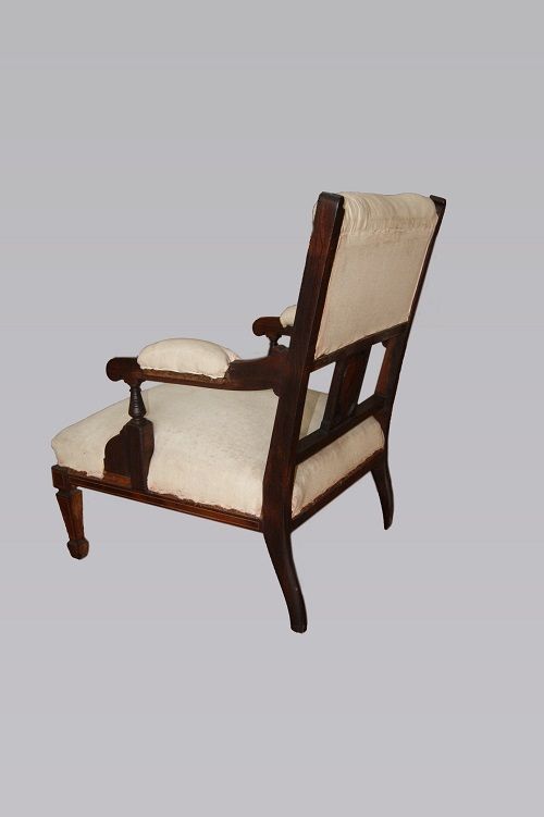 2 sedie e 2 poltrone inglese antiche del 1800 Vittoriane intarsiate