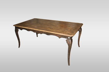 Antique large Provençal table from the 1800s, non-extendable in walnut