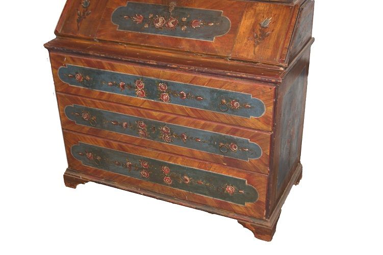 Trumeau credenza tirolese del 1800 riccamente dipinto