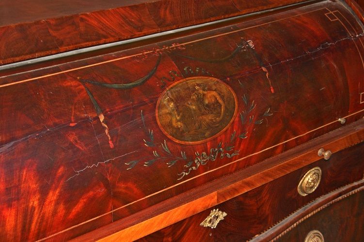 Antico stupendo cassettone Vernis Martin Luigi XV Pitture Mogano