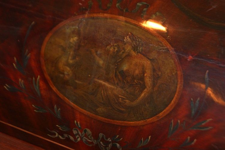Antico stupendo cassettone Vernis Martin Luigi XV Pitture Mogano