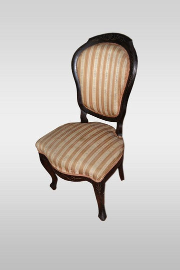 Groupe de 4 chaises espagnoles de style Louis Philippe avec gravures