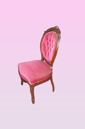 Group of 6 antique chairs from the 19th century in Louis Philippe style mahogany