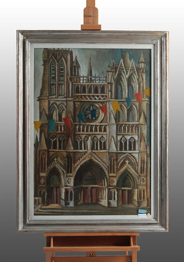 Olio su tela di Marcello Scuffi raffigurante "Notre Dame D'Aamiens"