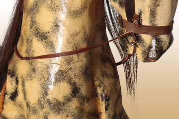 Cheval à bascule anglais antique des années 1800 en bois décoré