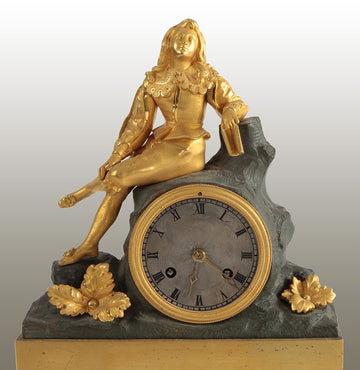 Pendule parisienne ancienne française de 1800, bronze doré au mercure