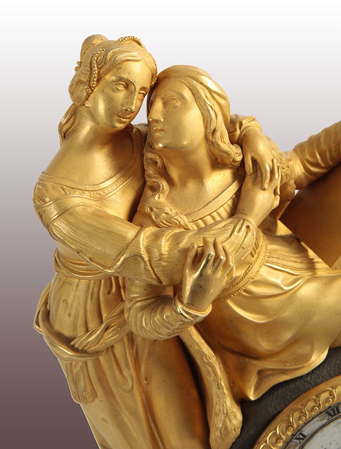 Antico orologio parigina francese del 1800 bronzo dorato al mercurio
