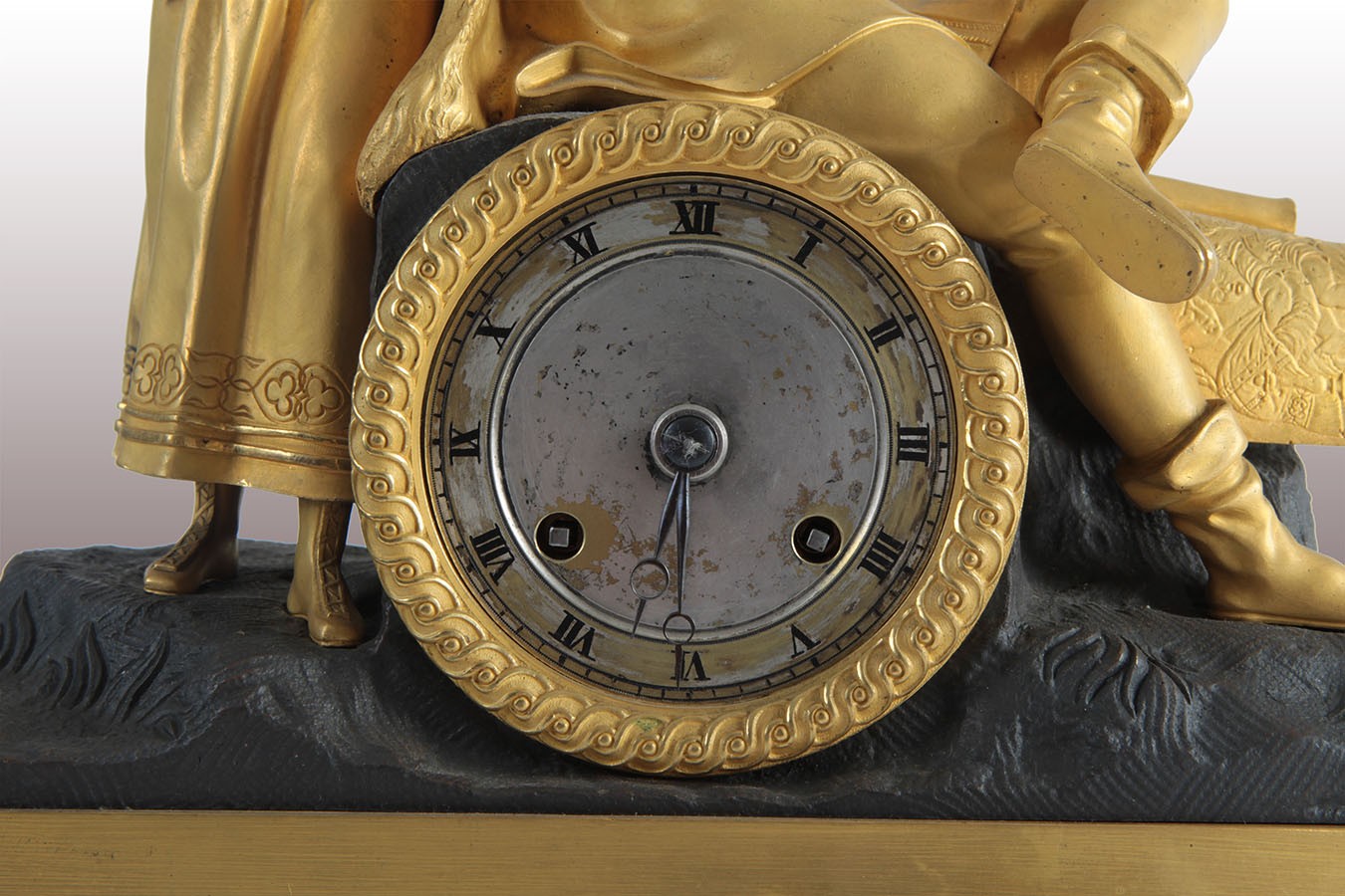 Antico orologio parigina francese del 1800 bronzo dorato al mercurio