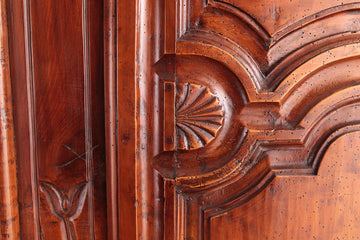 Armoire piémontaise italienne antique, 1700 en merisier massif