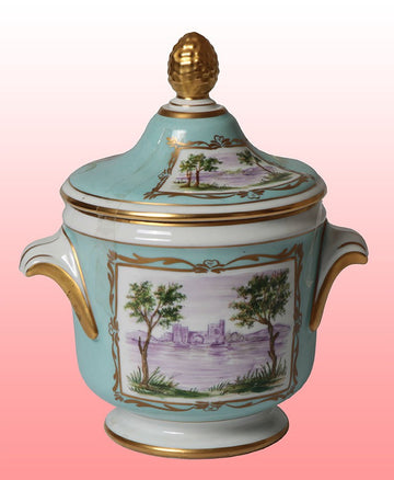 Meissen porcelain cachepot with lid