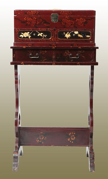 Tavolino da lavoro porta gioie cinese di fine 1800 inizio 1900