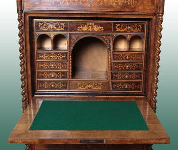 Charles X secretaire in mahogany feather