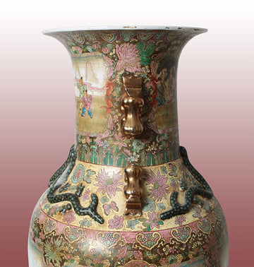 Vase ancien en porcelaine chinoise - Première moitié du XXème siècle - h 150cm