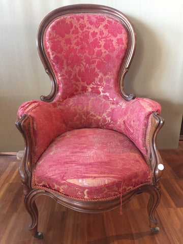 Pair of antique French bergere armchairs, Louis Philippe style, 1800s