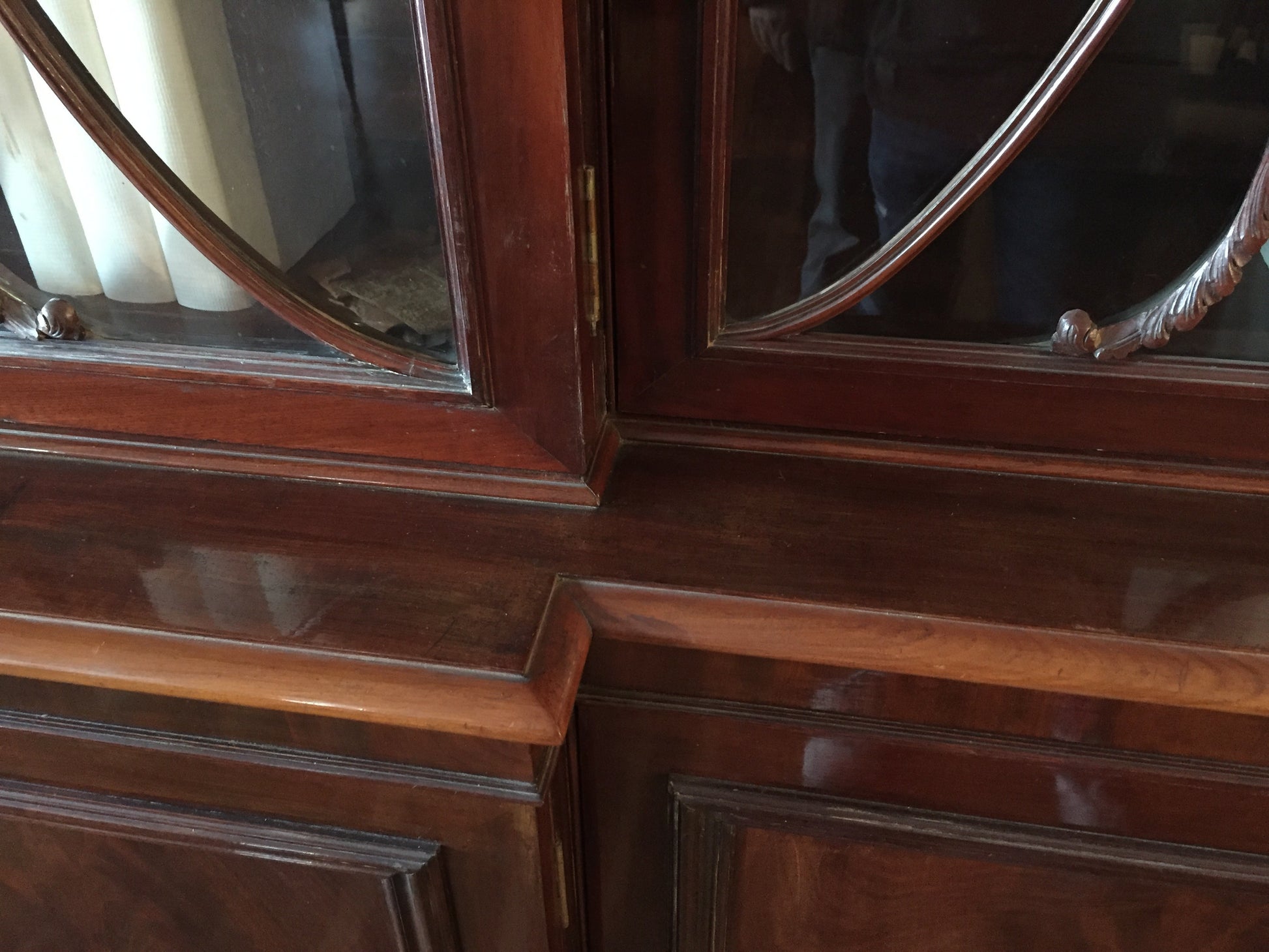 Antica grande libreria bookcase inglese in mogano stile Regency del 1800 Libreria antica Notarile Avvocato 