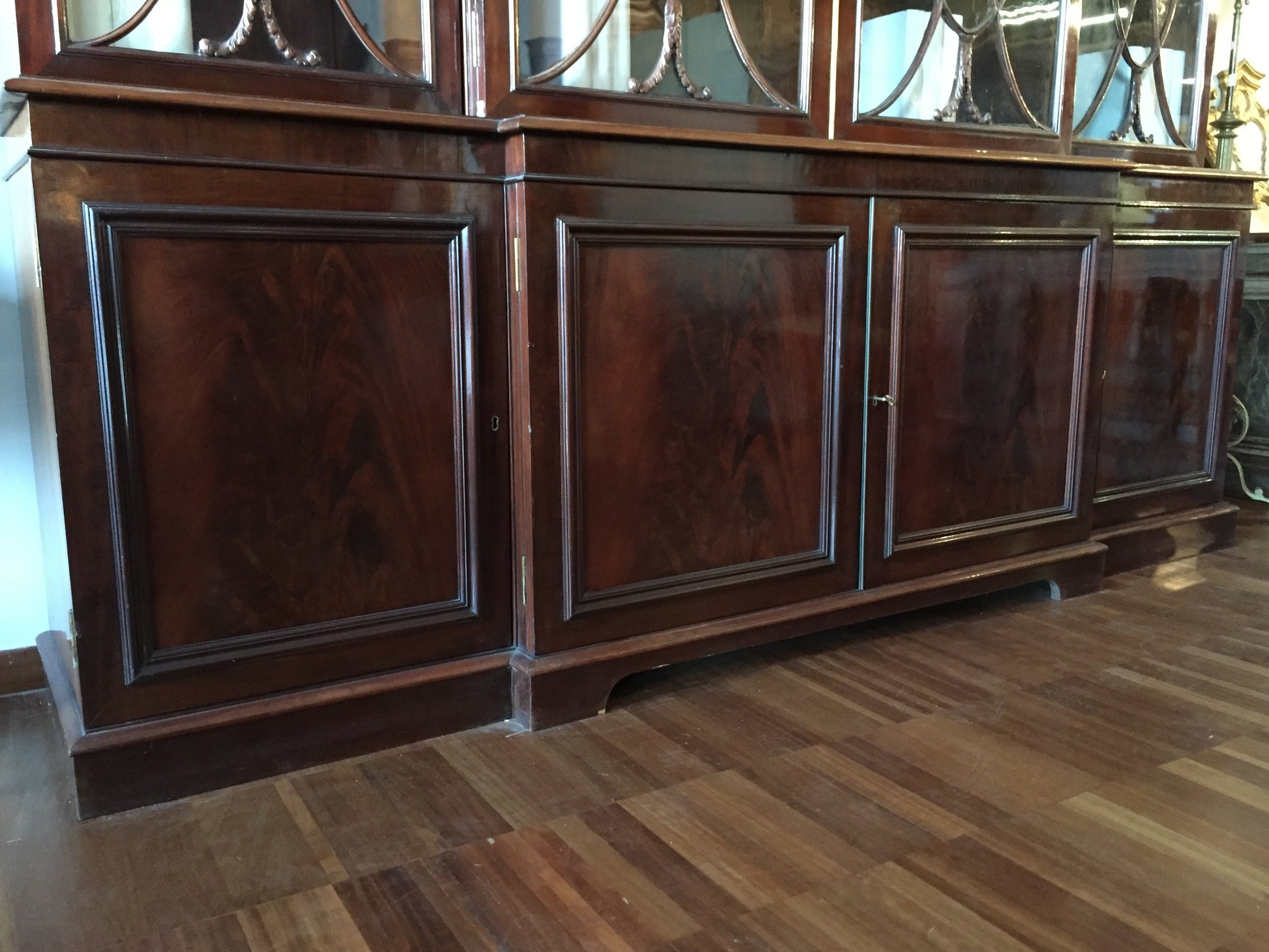 Antica grande libreria bookcase inglese in mogano stile Regency del 1800 Libreria antica Notarile Avvocato 
