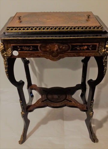 Antique French ice table Plant Stand from the 1800s with inlays and bronzes