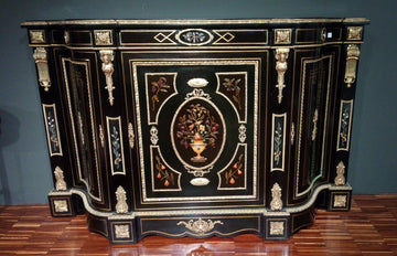 Antica spettacolare servante boulle con pietre dure