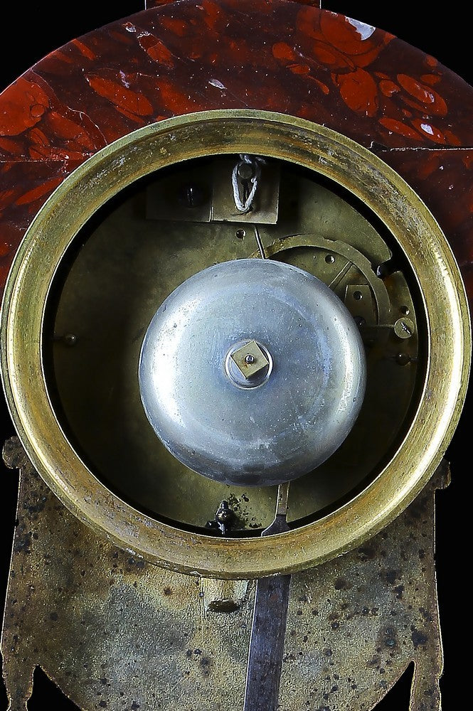 Orologio antico in marmo rosso Francia stile impero della metà 1800