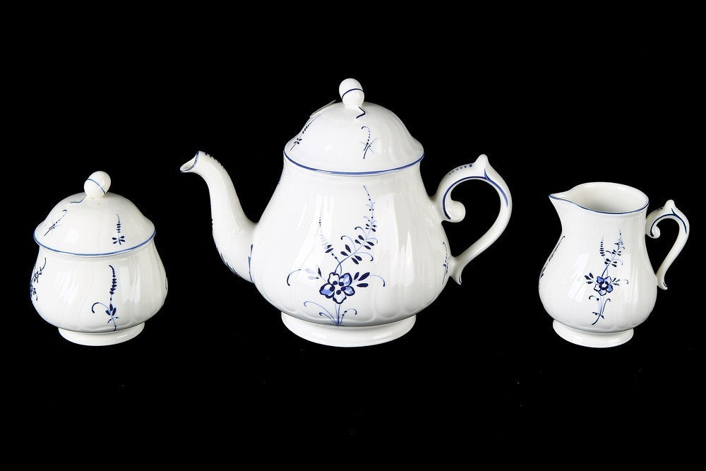 Service à thé antique Villeroy et Boch en porcelaine blanche