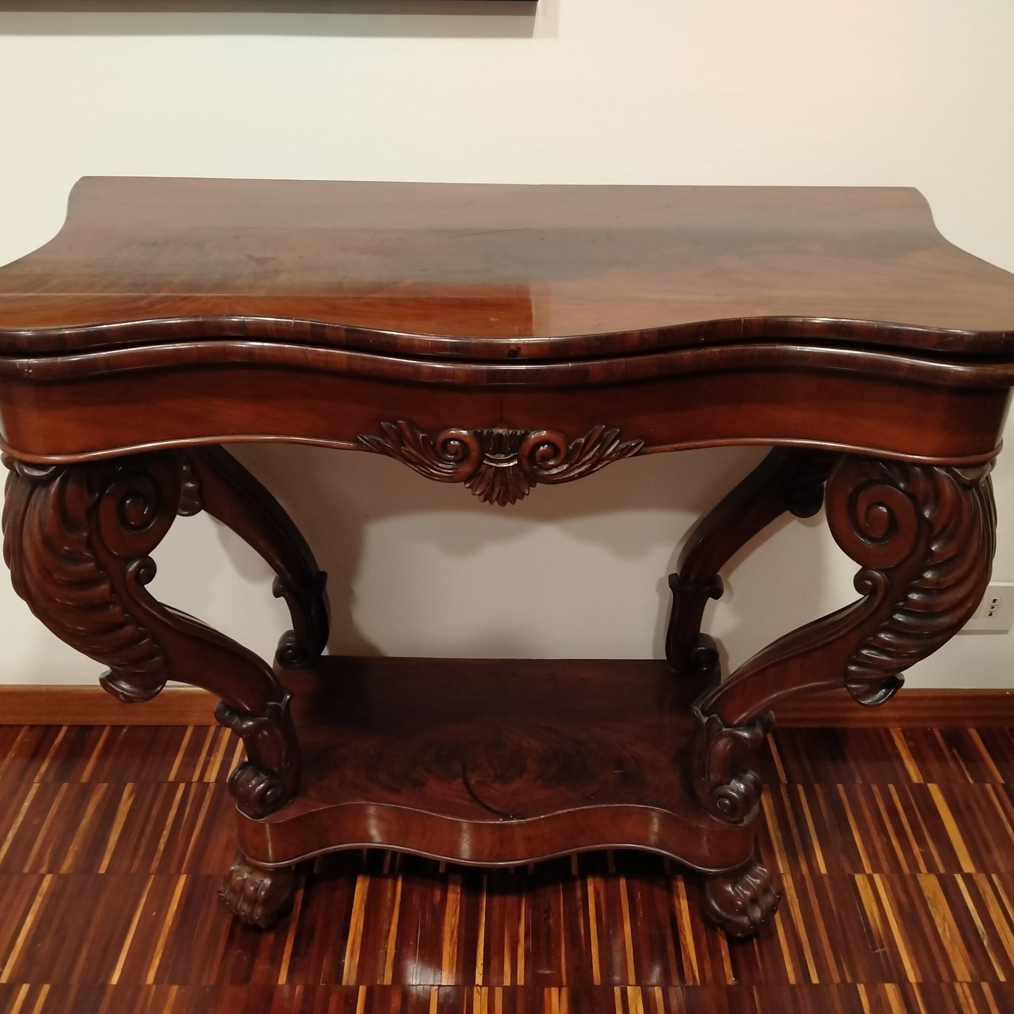Antica consolle tavolino da gioco francese Luigi Filippo del 1800