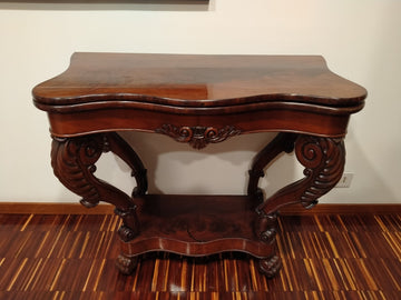 Antique French Louis Philippe card table console from 1800