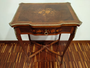 French rosewood toilet with polychrome inlay