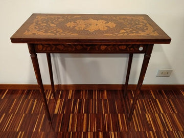Antique Dutch mahogany card table 1800 Louis XVI inlaid