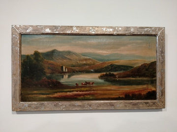 Pair of oils on canvas depicting a river landscape