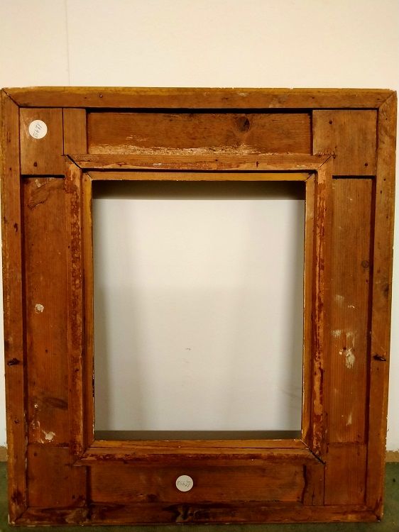 Cornice francese 1800 rettangolare dorata motivo floreale 59x67/31x40