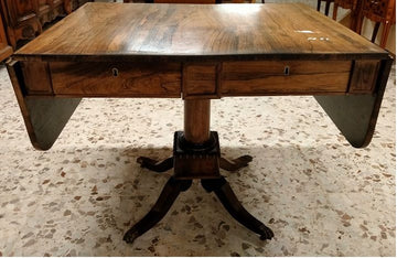 Regency style rosewood coffee table with wings