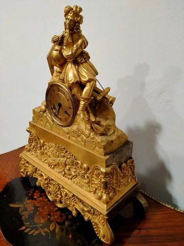 Pendule parisienne en bronze doré au mercure de style Empire 1800