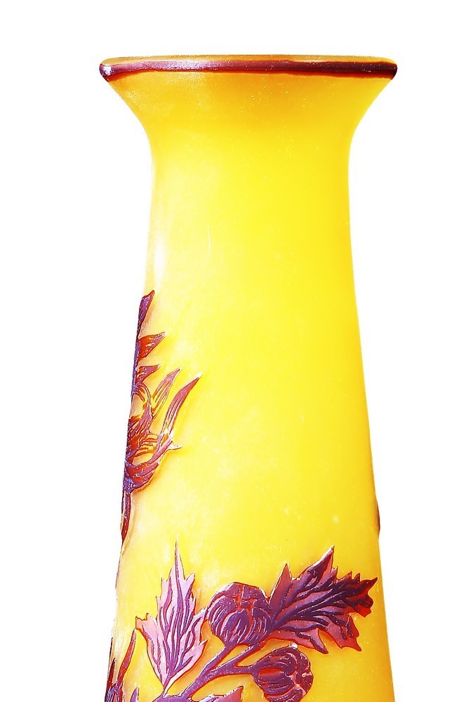 Vaso in vetro opaco tipo Gallé