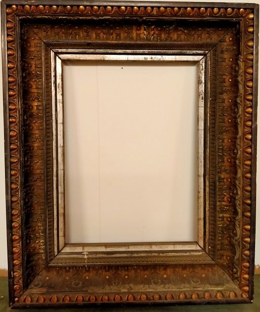 Antique large mecca frame, English from 1800 in mecca wood