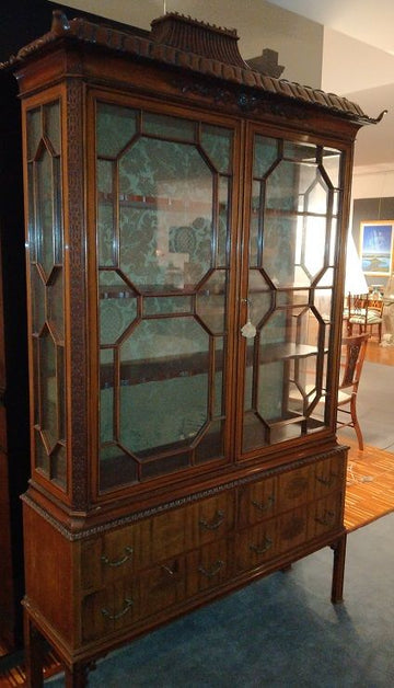 Chippendale style mahogany display cabinet