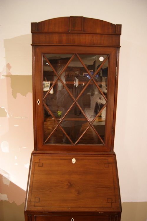 Antico piccolo trumeau tumoncino del 1800 in stile Biedermeier