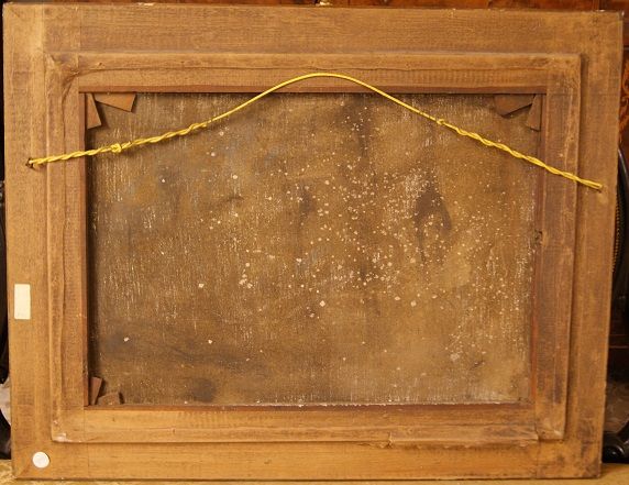 Antico quadro olio su tela del 1800 raffigurante fantini a cavallo