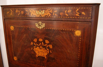 Secretaire olandese in piuma di mogano