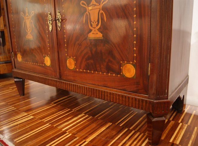 Antico secretaire olandese intarsiato della fine 1700 inizio 1800