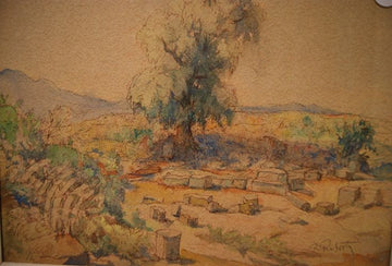 Antique pastel on cardboard from 1900 signed R.Ruberti