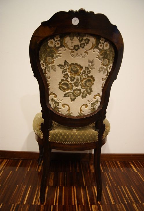 Gruppo di 4 sedie antiche francesi Luigi Filippo in massello e intagli