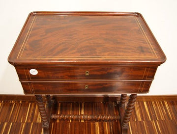 Antique French Dressing Table from 1800 Louis Philippe in mahogany with inlay