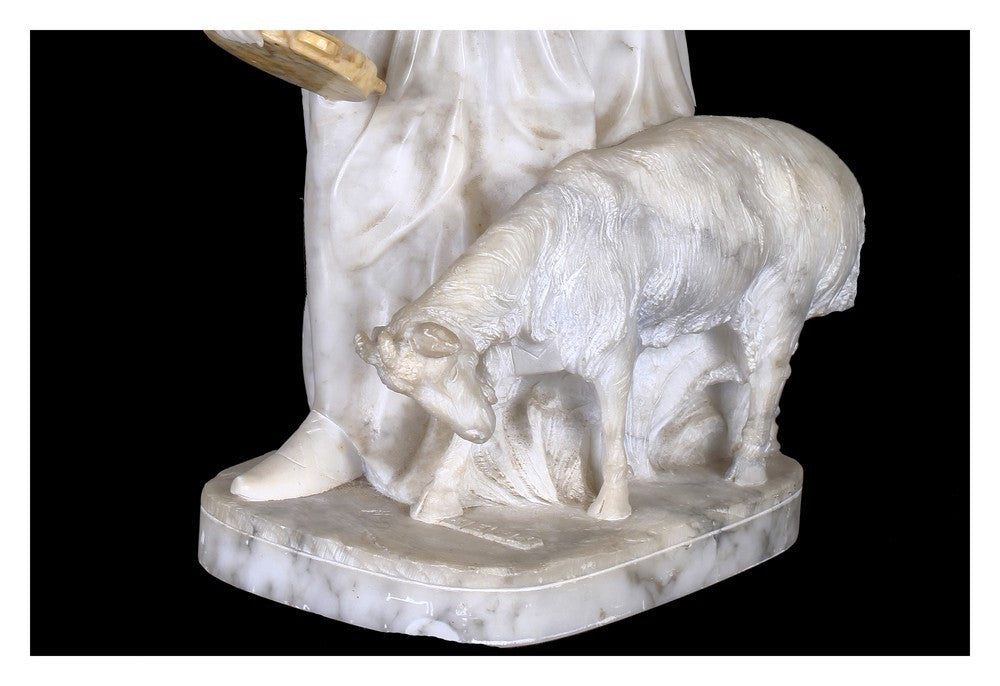 scultura francese in marmo e alabastro raffigurante un soggetto femminile