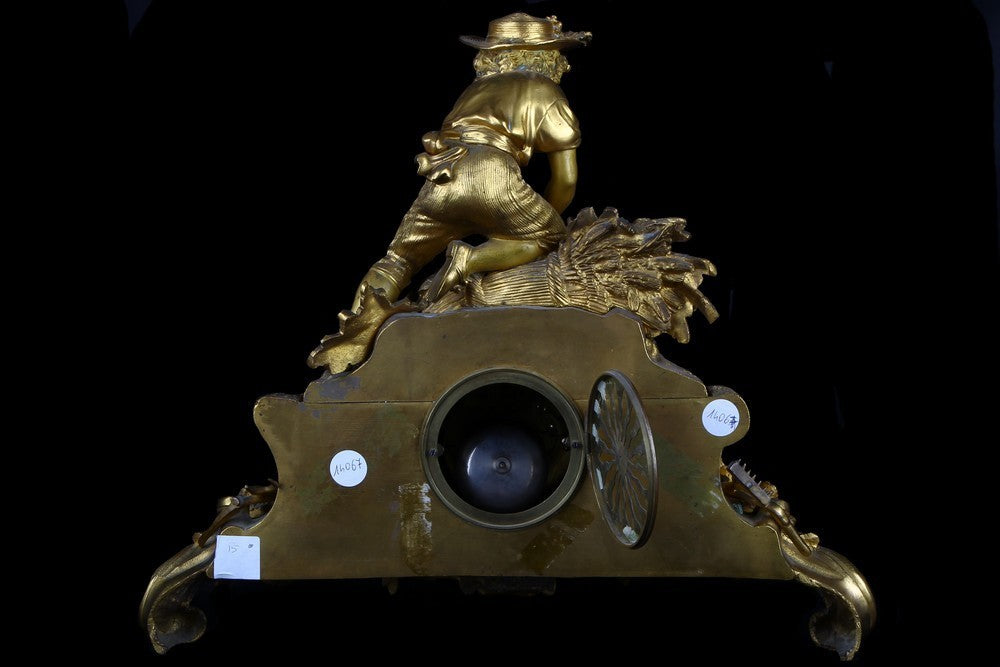 Antico orologio parigina francese del 1800 in bronzo dorato