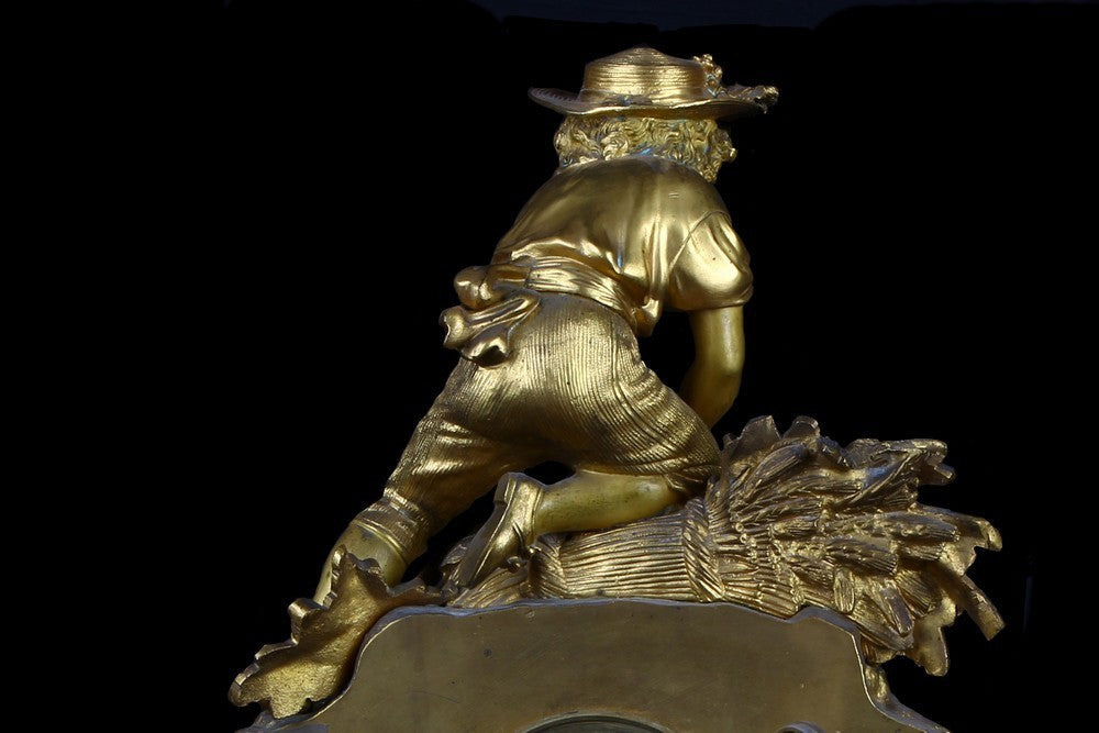 Antico orologio parigina francese del 1800 in bronzo dorato